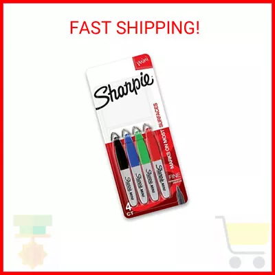 SHARPIE Mini Permanent Markers Fine Point Assorted Colors 4 Count • $10.75