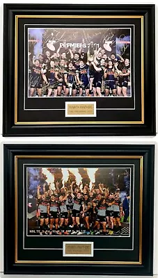 $139 • Buy Penrith Panthers Signed Framed Celebration 2021 & 2022 Premiers Set Back 2 Back
