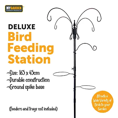 Bird Feeding Station Pole Garden Seed Bath Water Feeder Tray Table Hanger Base • £9.15