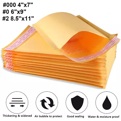 25/50/100 Kraft Bubble Mailers Padded Envelope Shipping Bags Seal Any Size 4x7 • $7.99