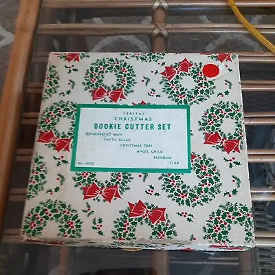 Veritas Christmas Metal Cookie Cutter Set Santa Claus Angel Reindeer In Box • $9.99
