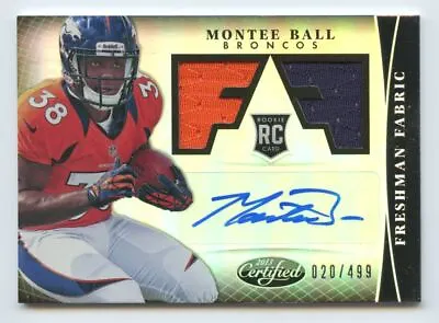 2013 Panini Certified RPA Montee Ball RC Auto 020/499 #329 • $3