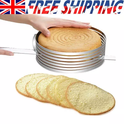 Adjustable Round Mousse Cake Layer Slicer Ring Mold Cutter Stainless Steel DIY • £11.35