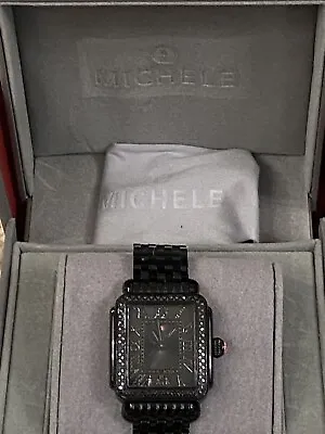 Michele Deco Madison Noir Black Women's Watch MWW06T000215 • $1800