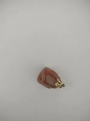 Vintage Jewellery-Gold Tone Tangerine Quartz Crystal Pendant - Deceased Estate • $16.95