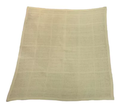 £9.99 • Buy Vintage Pram Blanket Acrylic Cellular Yellow Lemon