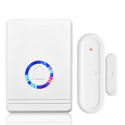 Wireless Door Open Chime Magnetic Entry Alert 48 Tune LED Flash Security For Dog • $21.99