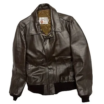 Vintage Sears Leather Shop Bomber Jacket Mens Sz 42 Tall Top Gun Maverick • $179.99