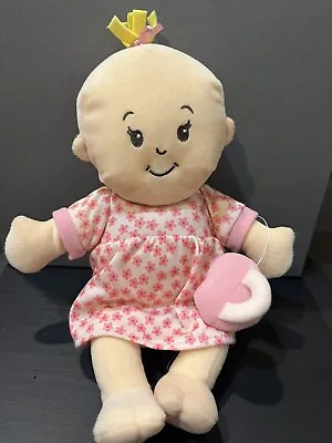 The Manhattan Toy Co Soft Wee Baby Stella Doll With Pink Magnetic Pacifier 12” • $10