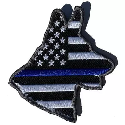 K-9 USA Thin Blue Line Flag VELCRO® BRAND Fastener Morale Patch • $5.95