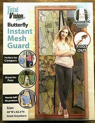 Total Vision Butterfly Instant Mesh Door Guard Size: 40  X 82.5   NIB Camping • $12