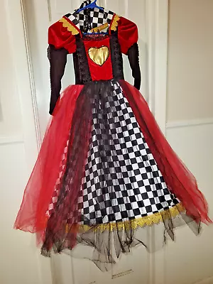 Girls Cosplay Dress Red Queen Of Hearts Princess Dress Alice In Wonderland Fancy • $14.99