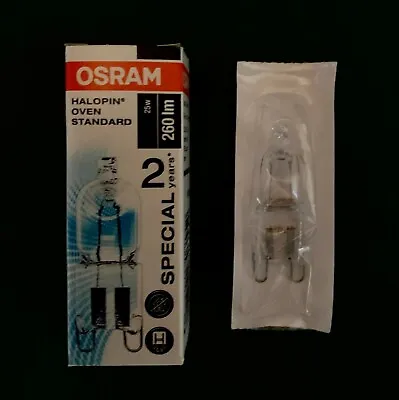 £3.99 • Buy Osram 25w Oven Bulb Lamp Cooker Appliance Light G9 2700k Halogen Halopin 260lm