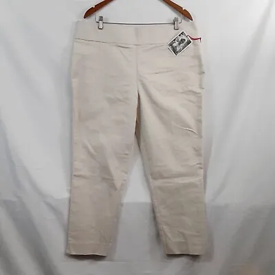 Marilyn Monroe Women Ankle Pants Size 18 Beige Pull On Tapered Leg • $18.50