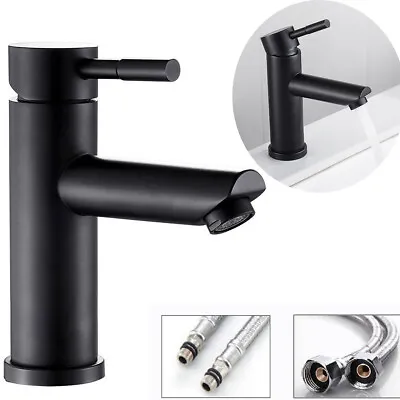 £13.79 • Buy Bathroom Taps Basin Mixer Tap Single Lever Mono Brass Faucet Black Modern