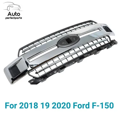 For 2018-2020 Ford F150 Front Bumper Grill  Assembly Chrome Plastic JL3Z-8200-EA • $255.15