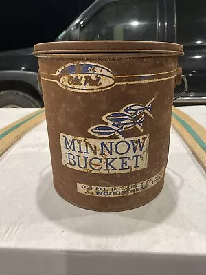 Vintage Metal Old Pal Minnow Bucket Blue Decal • $22