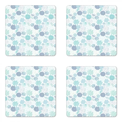 $19.99 • Buy Ambesonne Botany Coaster Set Of 4 Square Hardboard Gloss Coasters