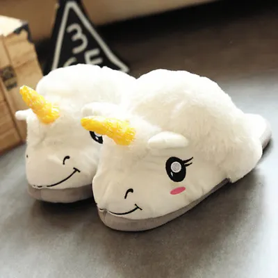  Unicorn Slippers Soft Kids Girls Children Cream/White - One Size AUS 1- 3 • $33.60