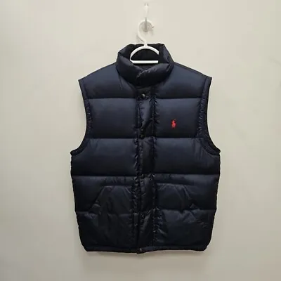 Ralph Lauren Polo Gilet Mens Down Puffer Navy Bodywarmer Vest Size Mens Small #2 • £79.99