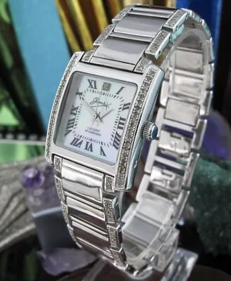 £540 • Buy Gems Tank Solid Silver Watch Encrusted With Diamonds.