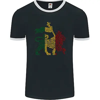 Rasta Lion Jamaica Reggae Music Jamaican Mens Ringer T-Shirt FotL • $11.19