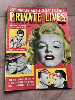 PRIVATE LIVES Vintage Magazine May 1955 MARILYN MONROE Brando Bogie Lauren LOOK • $29.99