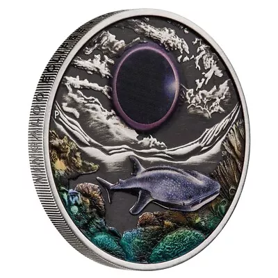 Ningaloo Eclipse 2023 2oz Silver Antiqued Coloured Coin • $191.79