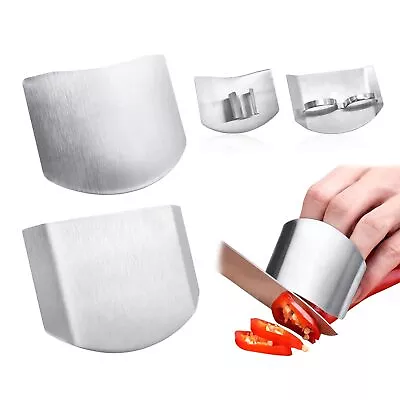 2 Pcs Stainless Steel Finger Guard Protector For Kitchen Cutting Slicing Dicing • $9.42