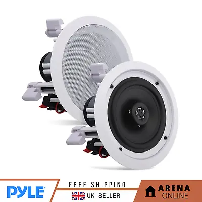 Pyle In-Wall Music System 6.5  Coaxial Ceiling Speakers Home Theatre 200W Pair • £39