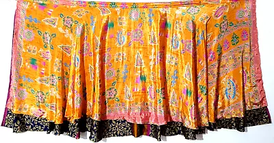 XL Vintage Sari Magic Wrap Skirts Multicolor Bohemian Hippie Skirt • $28.46