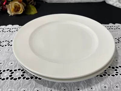 Set Of 2 Villeroy & Boch  Look  White Herringbone Dinner Plates 10 1/2  • $45