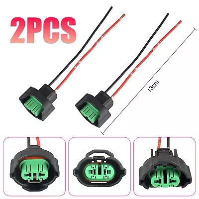 2x Wire Pigtail Female C H11 Two Harness Head Light Low Beam Bulb Plug Connector • $7.95