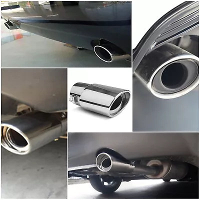 Car Exhaust Tail Throat Muffler Tip Pipe Stainless Steel Replacement Accessories • $14.99