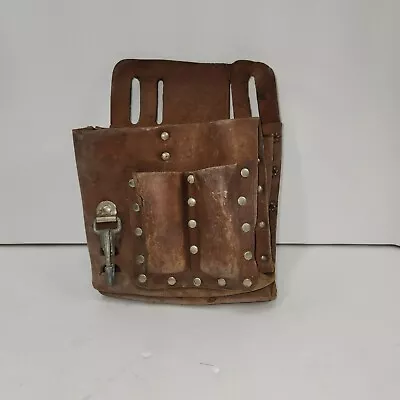 VTG Klein Tools 5164 Leather 8 Pocket Electrician Tool Pouch • $22.95