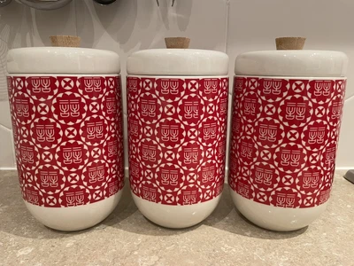 £20 • Buy Ching He Huang Red Storage Jars For Tea, Coffee, Sugar. Set Of Three.