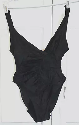 Vintage Cole Of California One Piece Swim Bathing Suit 90s Hi Cut Black Sz 10 • $10