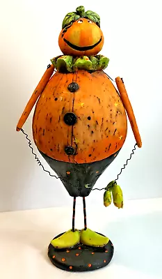Mark Roberts Collection 14.5  Folk Art Pumpkin Man Primitive Big Belly Resin • $75