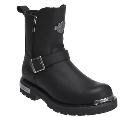 HARLEY DAVIDSON D96090 - Men's Startex (Medium) Black Leather Motorcycle Boots • $125.99