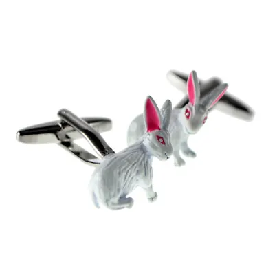 Highly Detailed White Rabbits Cufflinks X2N326 • $17.41