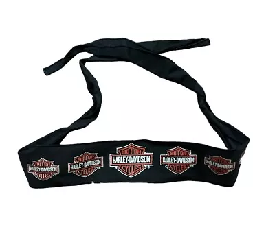 Harley-Davidson Motorcycles Rare Black Logo Adult Headband Bandana Thin Head Tie • $17.99