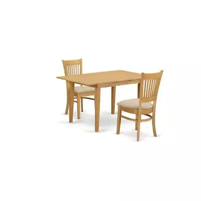 NOVA3-OAK-C 3 Pc Dining Room Set - Small Dining Table And 2 Dinette Chairs • $320.72