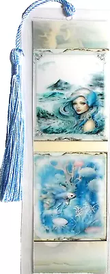 Blue Ocean Sea Creatures / Vintage Look Unique Exquisite Laminated Bookmark #4 • $1.98