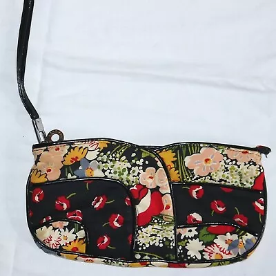 VERA BRADLEY Poppy Fields Pattern Top Zip Wristlet Clutch EXC • $24.99