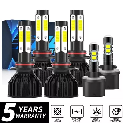 For GMC	Sierra 2500 HD 2001-2002 6000K LED Headlight Bulbs High Low Fog Light 6X • $49.99