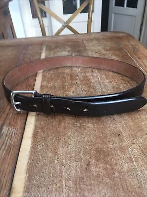 Dark Brown Saddle Leather Belt Uniqlo Mens M • £7.50