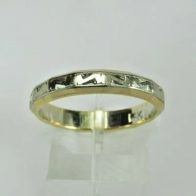 Estate 14K Y/WG Men's Wedding Ring Band 4.4 Grams Size 9.5 • $241.79