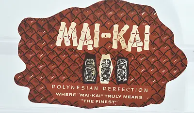 1960 Vintage MAI-KAI Polynesian Bar Restaurant Cardboard COASTER - RARE! • $47.50