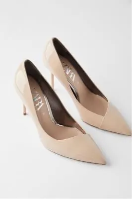 $50 • Buy Zara Nude Patent Pumps Stiletto Heels  Size 8 NWOT