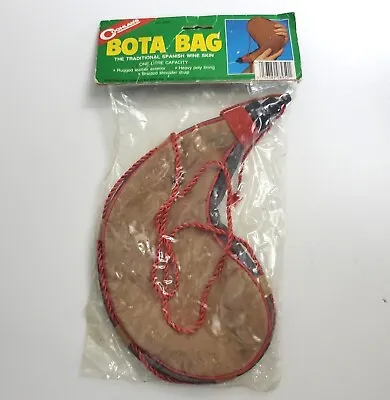 NEW Spanish Bota Bag 2-Liter Rugged Leather Wine Skin Sling Bag Vintage NOS • $19.95